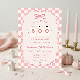 Little Boo is Turning One Halloween 1st Birthday Invitation