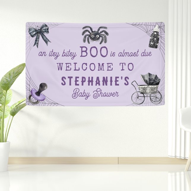 Little Boo Itsy Bitsy Spider Halloween Baby Shower Banner (Creator Uploaded)