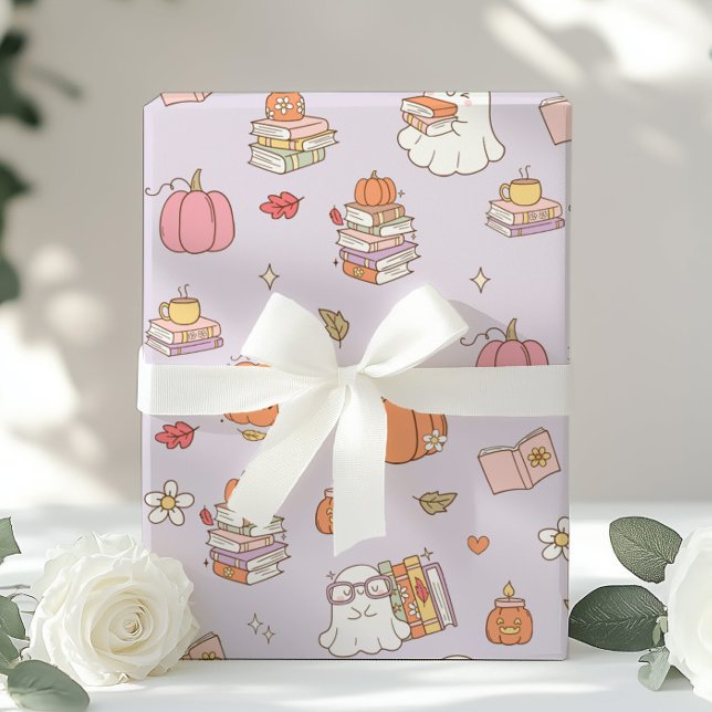 Little Boo Lilac Whimsical Books Baby Shower Wrapping Paper (Creator Uploaded)