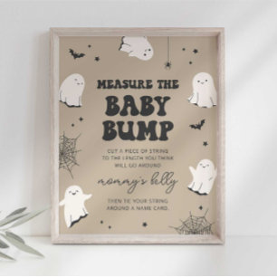 Little Boo Measure the Baby Bump Baby Shower Sign