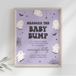 Little Boo Measure the Baby Bump Baby Shower Sign