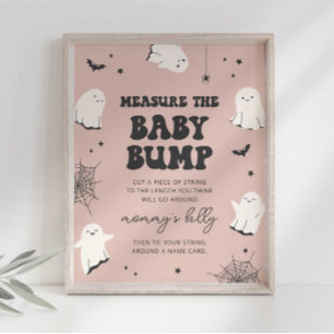 Little Boo Measure the Baby Bump Baby Shower Sign