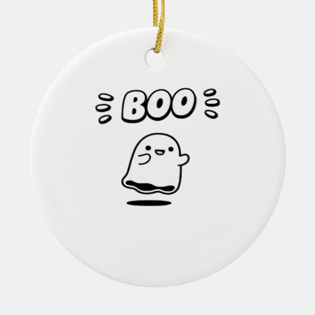 Little Boo Minimal Style Ceramic Tree Decoration (Front)