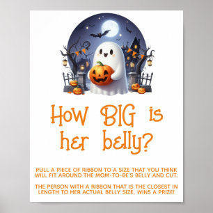 Little Boo Neutral Baby Shower Big Belly Game Sign