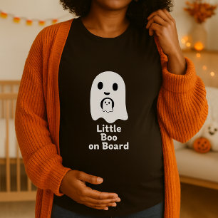 Little Boo on Board Ghost Maternity Halloween T-Shirt