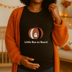 Little Boo on Board Halloween Pregnant T-Shirt