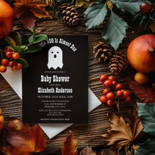 Little BOO On The Way Halloween Ghost Baby Shower Invitation