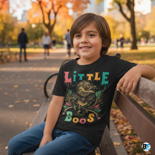 Little Boo Orange Black Halloween Family Matching T-Shirt