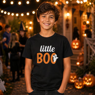 Little Boo Orange Black Halloween Family Matching T-Shirt