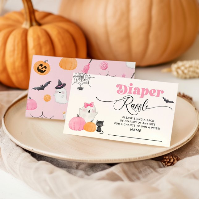 Little Boo pink Diaper raffle ticket Enclosure Card (Creator Uploaded)