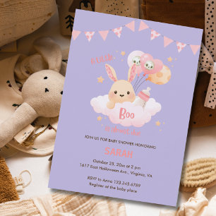Little Boo Pink Halloween Baby Shower Invitations