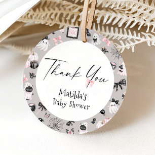 Little Boo Pink Halloween Girl Baby Shower Favour Tags