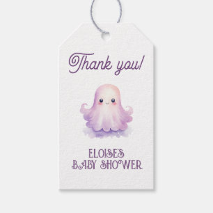 Little Boo pink spooky baby shower thank you Gift Tags