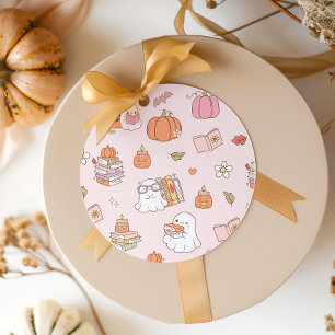 Little Boo Pink Whimsical Books Baby Shower Favour Tags