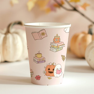 Little Boo Pink Whimsical Books Baby Shower Paper Cups
