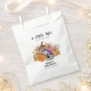 Little Boo Poem Cat In Witch Hat Baby Shower  Favour Bags