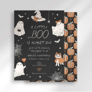Little Boo Preppy Ghost Baby Shower Invitation