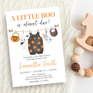 Little Boo Pumpkin Halloween Baby Shower Invitation