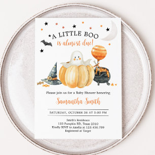 Little Boo Pumpkin Halloween Baby Shower Invitation