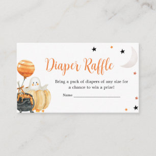Little Boo Pumpkin Halloween Diaper Raffle Enclosure Card