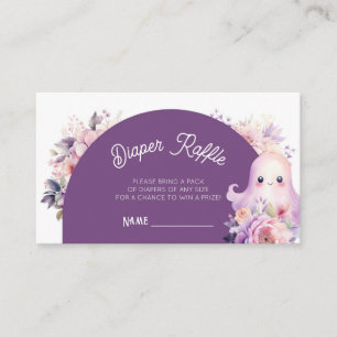 Little Boo Purple Halloween Diaper raffle ticket Enclosure Card