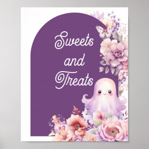 Little Boo purple Halloween Sweets and treats Poster