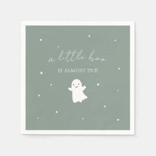 Little Boo Sage Green Gender Neutral Baby Shower Napkin