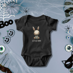 Little Boo Spooky Cute Bunny Black Baby Bodysuit