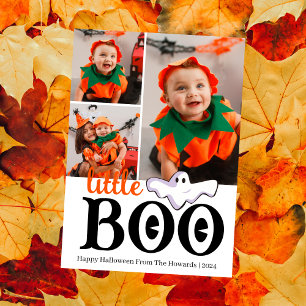 Little Boo! Spooky Cute Halloween Family Photo Holiday Card