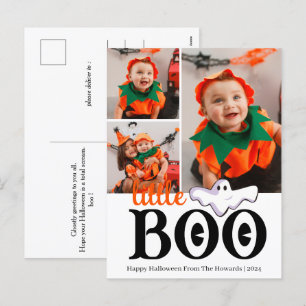 Little Boo! Spooky Cute Halloween Family Photo Holiday Postcard