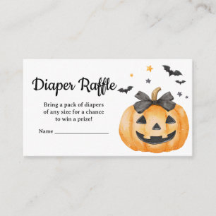 Little Boo Spooky Pumpkin Baby Diaper Raffle Enclosure Card