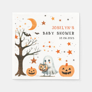Little BOO Star Pattern Halloween Baby Shower Napkin