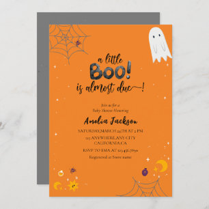 Little boo watercolor spooky ghost Baby shower Invitation
