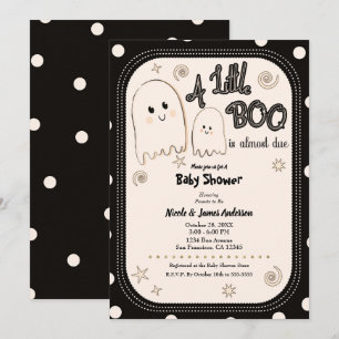 Little BOO Whimsical Ghost Halloween Baby Shower   Invitation