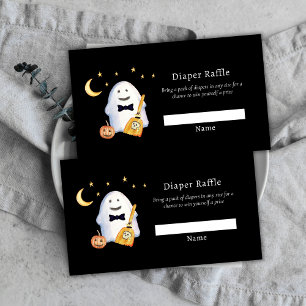Little Boo Witch Ghost Diaper Raffle Baby Shower Enclosure Card