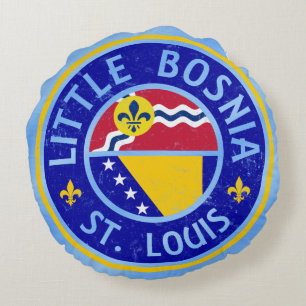 Little Bosnia St. Louis Round Pillow, Herzegovina Round Cushion