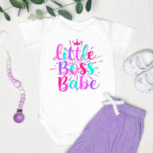 "Little Boss Babe" Colourful Baby Bodysuit
