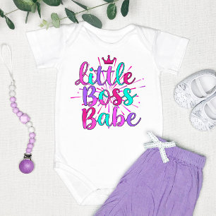 "Little Boss Babe" Colourful Baby Bodysuit