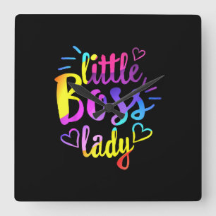 Little Boss Lady Girls Kids Daughter Baby mini bos Square Wall Clock