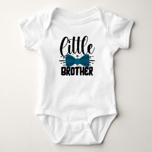 Little Bother Coming with Blue Bow Tie, Baby Bodysuit