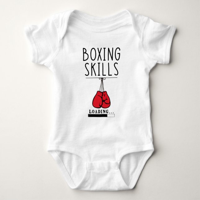 Little Boxer Baby - Boxing Skills - Punching Baby Bodysuit (Front)