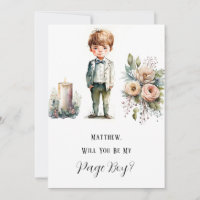 Little Boy and Floral Will You Be My Page Boy