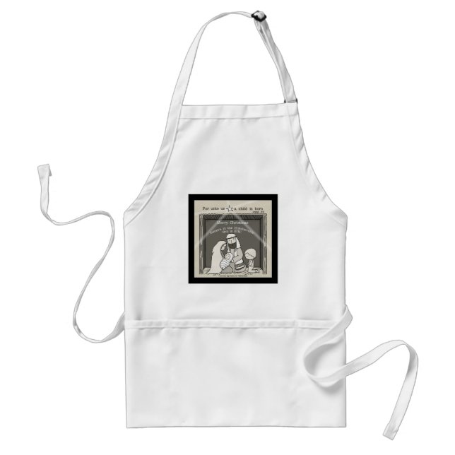 Little Boy at the Manger-Merry Christmas Standard Apron (Front)