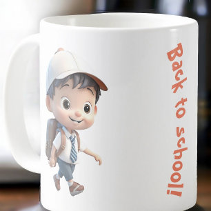 Little boy back to school coffee mug