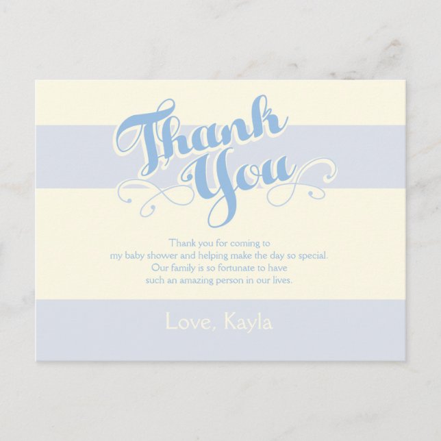 Little Boy Blue Baby Shower, Thank You Cards (Front)