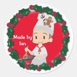 Little Boy Chef Classic Round Sticker