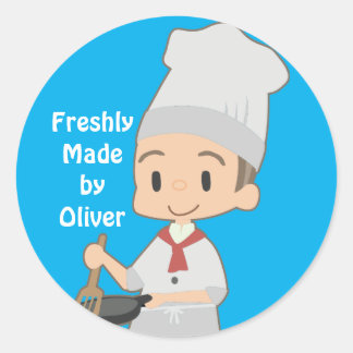 Little Boy Chef Classic Round Sticker