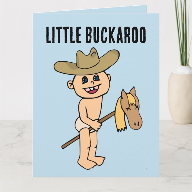 LITTLE BOY COWBOY BUCKAROO BIRTHDAY CARD (Front)