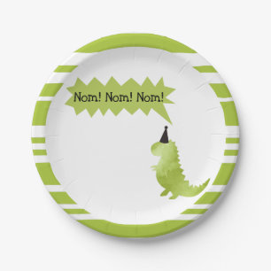 Little Boy Dinosaur Green Dino theme Decorations Paper Plate