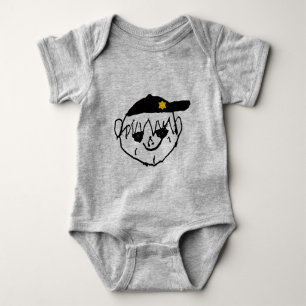 Little Boy drawing Ball cap with star Baby Bodysuit